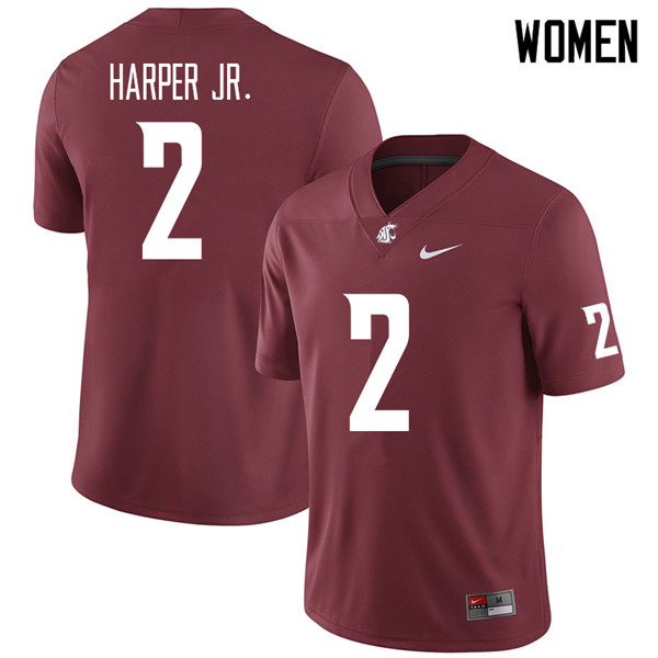 Women #2 Sean Harper Jr. Washington State Cougars College Football Jerseys Sale-Crimson